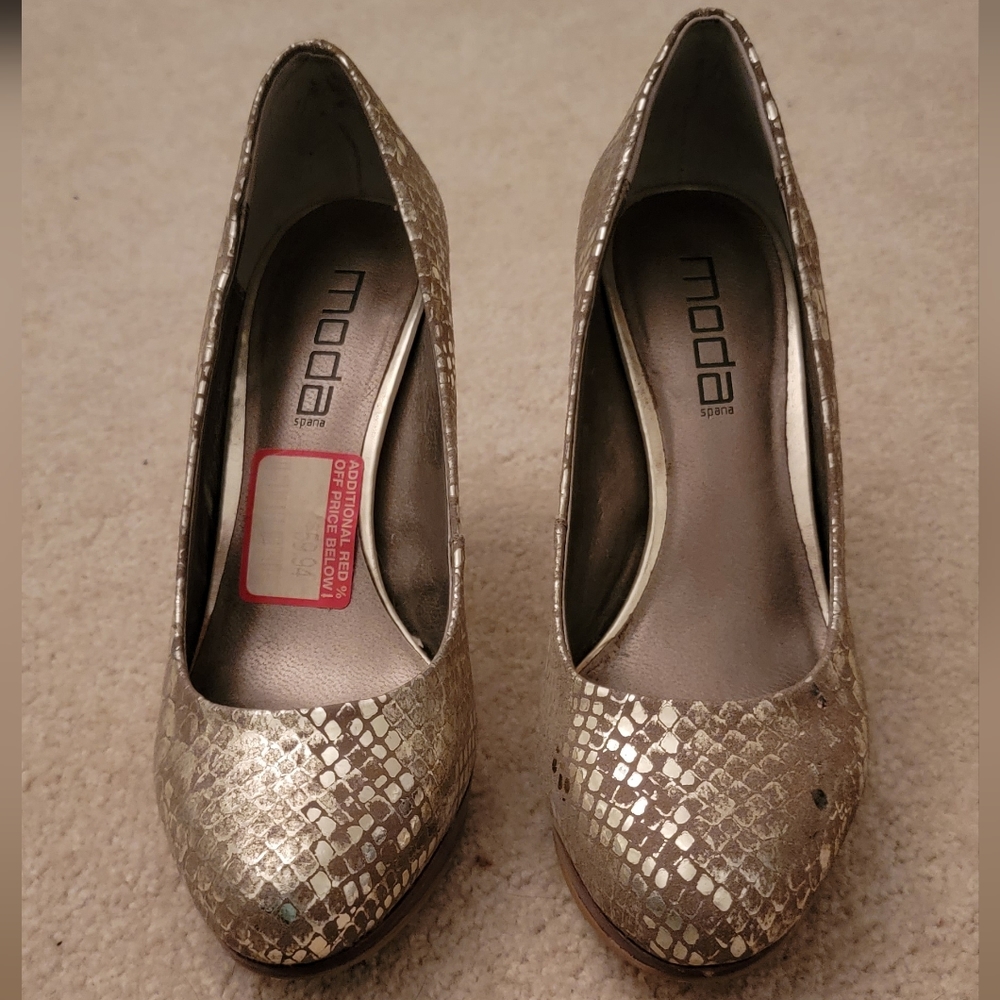 Gold Snakeskin Heels